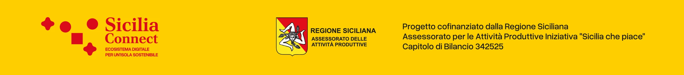 Sicilia Connect. Regione Siciliana, Assessorato delle Attività Produttive. Progetto cofinanziato dalla Regione Siciliana, Assessorato per le Attività Produttive, Iniziativa Sicilia che piace, Capitolo di Bilancio 342525.